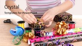  Presentation with paper phobia - Beautiful presentation featuring wrapping presents surrounded by paper backdrop and a lemonade colored foreground