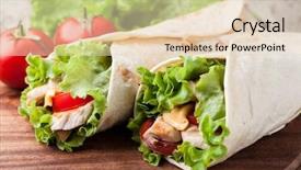  Presentation with sandwich - Presentation theme having wraps - chicken fajita wrap sandwich background and a lemonade colored foreground