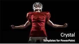  Presentation with american football - Colorful theme enhanced with wrath - aggressive american football player backdrop and a black colored foreground