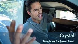  Presentation with angry - Amazing theme having wrath - angry man is gesturing backdrop and a  colored foreground