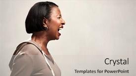  Presentation with elementary school female career day african american - Audience pleasing presentation consisting of wrath - angry screaming african american woman backdrop and a soft green colored foreground