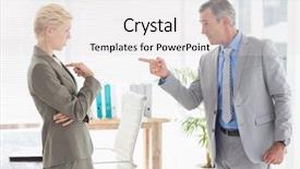  Presentation with farewell for colleague - Beautiful presentation design featuring wrath - boss yelling at colleague backdrop and a light gray colored foreground