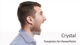  Presentation with mouth - Theme having wrath - sideview of young man background and a white colored foreground
