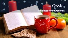  Presentation with coffee cup diary - Audience pleasing PPT theme consisting of project while working in team backdrop and a gray colored foreground