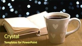  Presentation with book holy bible table - Audience pleasing presentation theme consisting of soundtrack - folk music equalizer notes means backdrop and a wine colored foreground.