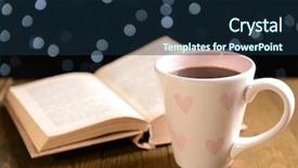  Presentation with book holy bible table - Audience pleasing presentation design consisting of wreath reading - composition of book with cup backdrop and a navy blue colored foreground