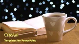  Presentation with reading table - Presentation theme with wreath reading - composition of book with cup background and a tawny brown colored foreground