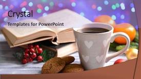  Presentation with pen laptop coffee cup clips - Cool new PPT layouts with ipo 3d rendering grunge metal backdrop and a tawny brown colored foreground.