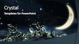  Presentation with stars moon - Cool new presentation theme with wreath under moon and star backdrop and a  colored foreground