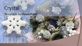  Presentation with beautiful reof christmas season - Beautiful theme featuring wreath with cones and snoflakes backdrop and a  colored foreground