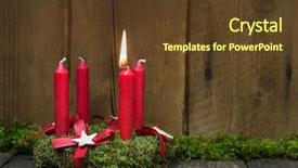  Presentation with christmas advent - Colorful slide set enhanced with advent or christmas wreath backdrop and a tawny brown colored foreground