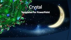  Presentation with stars moon - Presentation theme having wreath with moon and star background and a  colored foreground