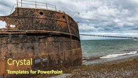  Presentation with 19th century - Slide deck having wreck-of-amadeo-steamship-build background and a tawny brown colored foreground