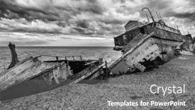  Presentation with 19th century - Presentation design featuring wreck-of-amadeo-steamship-build background and a gray colored foreground
