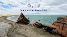  Presentation with 19th century - Amazing theme having wreck-of-amadeo-steamship-build backdrop and a sky blue colored foreground