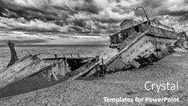 Presentation with 19th century - Cool new theme with wreck-of-ambassador-tea-clipper backdrop and a gray colored foreground