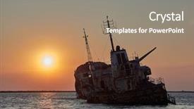 Presentation with romania - PPT layouts enhanced with wrecking - abandoned ship wreck in sulina background and a gray colored foreground