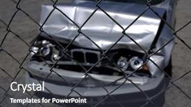  Presentation with render of a car suspension - Presentation design with wrecking - car wrecked with smashed hood background and a dark gray colored foreground