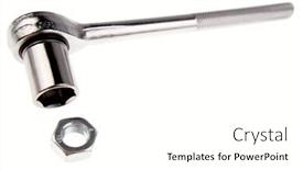  Presentation with nut - Presentation theme featuring wrench and nut isolated over white background and a white colored foreground
