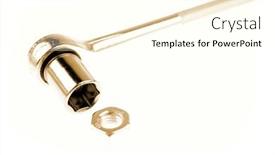  Presentation with nut - Slide deck consisting of wrench-and-nut-isolated-over background and a cream colored foreground