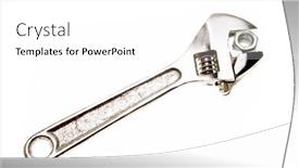  Presentation with nut - PPT layouts consisting of wrench and nut on white background background and a white colored foreground