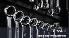  Presentation with repair - PPT theme enhanced with wrench-spanner-tool-variety background and a dark gray colored foreground