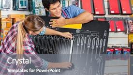  Presentation with voice of customer - Audience pleasing presentation consisting of wrench using board in hardware backdrop and a gray colored foreground