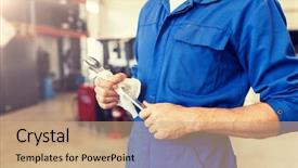  Presentation with mechanic car service repair maintenance - Colorful presentation theme enhanced with wrenches - car service repair maintenance backdrop and a coral colored foreground