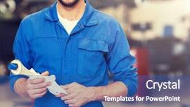  Presentation with mechanic car service repair maintenance - Slide deck enhanced with wrenches - car service repair maintenance background and a ocean colored foreground