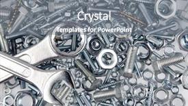  Presentation with nuts - Colorful PPT theme enhanced with wrenches-on-nuts-and-bolts backdrop and a gray colored foreground