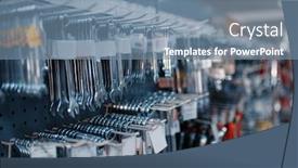  Presentation with nobody - Presentation theme consisting of wrenches-on-racks-in-tool background and a seafoam green colored foreground