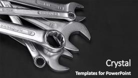  Presentation with black - Audience pleasing PPT theme consisting of wrenchs set on black background backdrop and a dark gray colored foreground