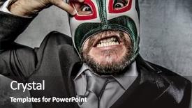  Presentation with wrestler - Presentation theme having wresler - angry businessman with mexican wrestler background and a dark gray colored foreground