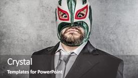  Presentation with wrestler - Presentation design having wresler - businessman angry with mexican wrestler background and a dark gray colored foreground