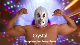  Presentation with wrestling - Slide deck consisting of wresler - mexican wrestling mask silver fighter background and a tawny brown colored foreground