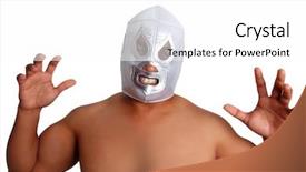  Presentation with wrestling - Colorful slide set enhanced with herd of horses on green pasture at the watering hole backdrop and a gray colored foreground