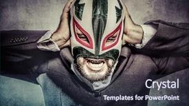  Presentation with executive - Colorful PPT theme enhanced with wresler - office problems aggressive executive suit backdrop and a wine colored foreground