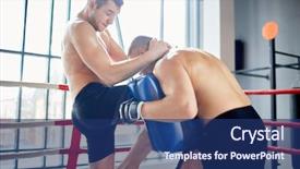  Presentation with wrestler - Audience pleasing PPT layouts consisting of wresler - portrait of shirtless wrestler fighting backdrop and a ocean colored foreground