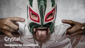  Presentation with wrestler - Cool new presentation theme with wresler - rock and roll aggressive executive backdrop and a tawny brown colored foreground