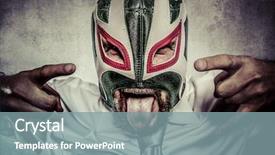  Presentation with wrestler - PPT layouts featuring wresler - rock and roll aggressive executive background and a gray colored foreground