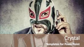  Presentation with wrestler - Presentation enhanced with wresler - trouble aggressive executive suit background and a coral colored foreground