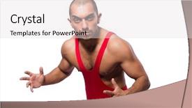  Presentation with wrestler - Slides consisting of wresler - wrestler in red dress isolated background and a lemonade colored foreground