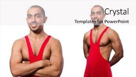  Presentation with wrestler - Beautiful slide deck featuring wresler - wrestler in red dress isolated backdrop and a white colored foreground