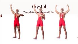  Presentation with wrestler - PPT layouts with wresler - young wrestler isolated background and a lemonade colored foreground