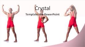  Presentation with wrestler - Slide deck having wresler - young wrestler isolated background and a sky blue colored foreground