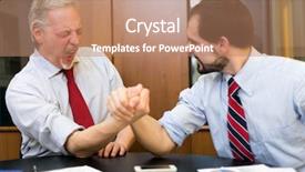  Presentation with wrestling - Presentation theme with wresling - arm wrestling between businessmen background and a coral colored foreground