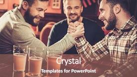  Presentation with wrestling - Theme consisting of wresling - cheerful old friends having fun background and a coral colored foreground