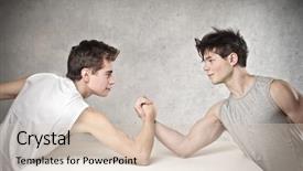  Presentation with wrestling - PPT theme with wresling - two boy arm-wrestling background and a lemonade colored foreground