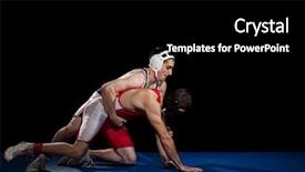  Presentation with wrestling - Amazing slide deck having wresling - wrestling backdrop and a  colored foreground