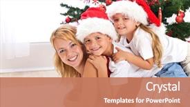  Presentation with christmas kids - Presentation theme consisting of child wrestle - happy christmas people heap background and a  colored foreground